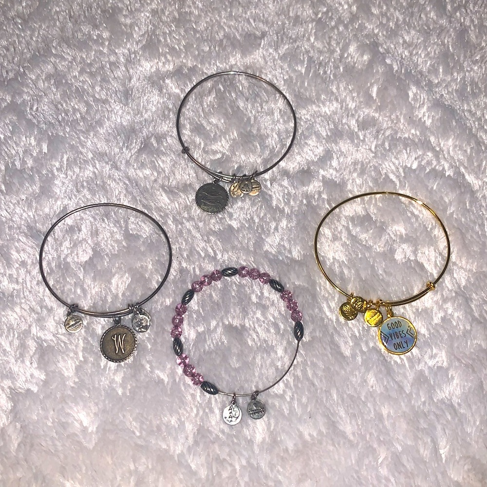 Bundle of 4 Alex & Ani's Women's Expandable Wire Bracelets